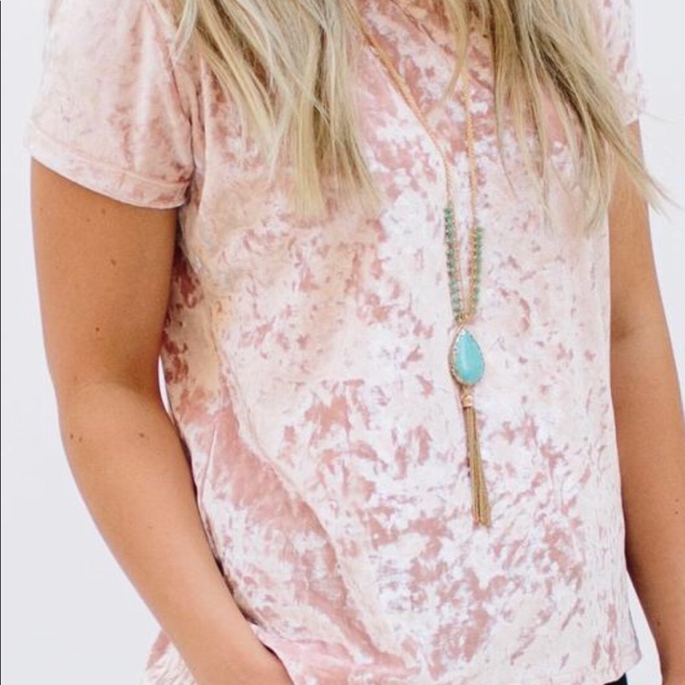 Crushed velvet tee blush